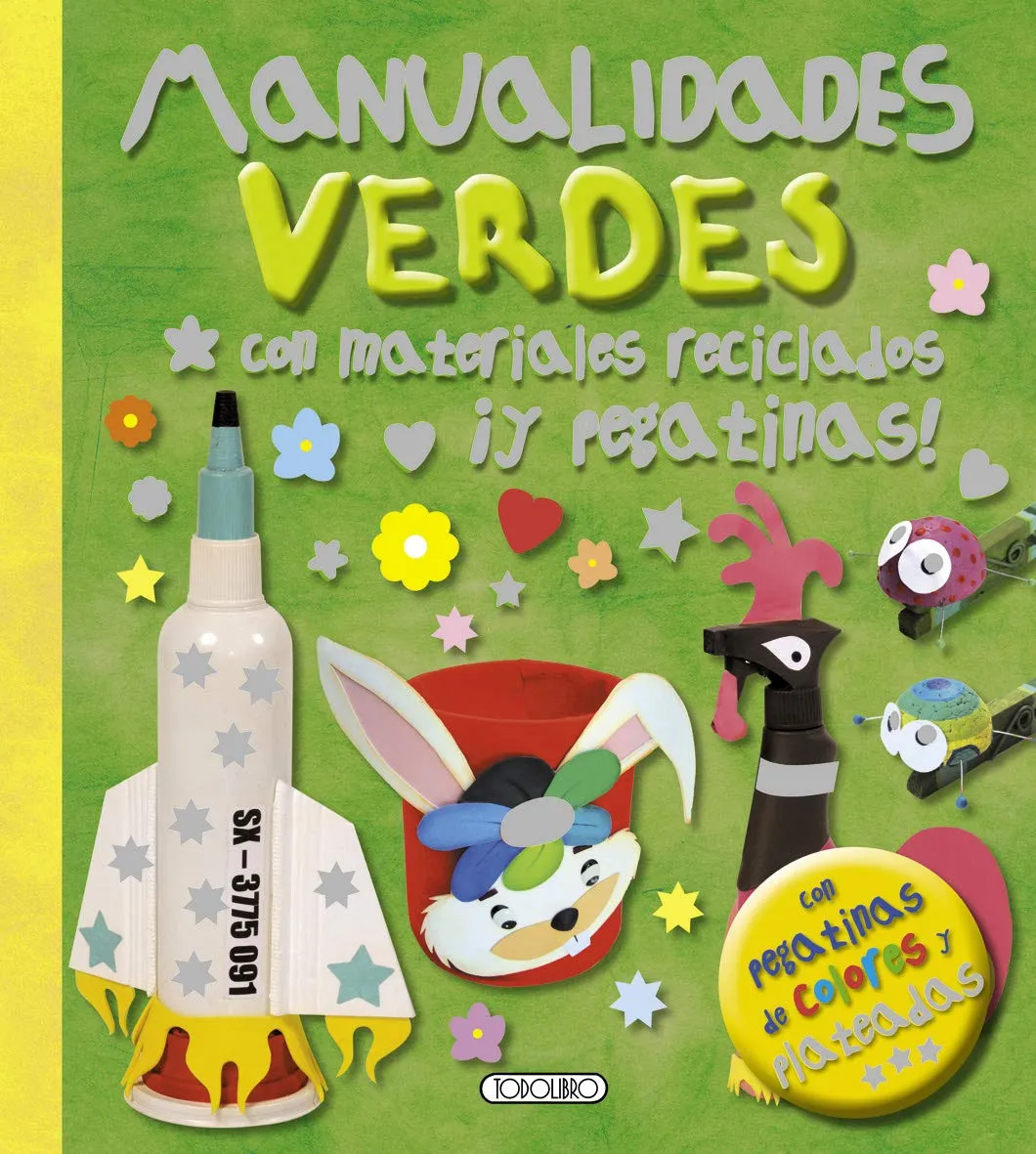 Manualidades verdes con materiales reciclados ¡Y pegatinas!
